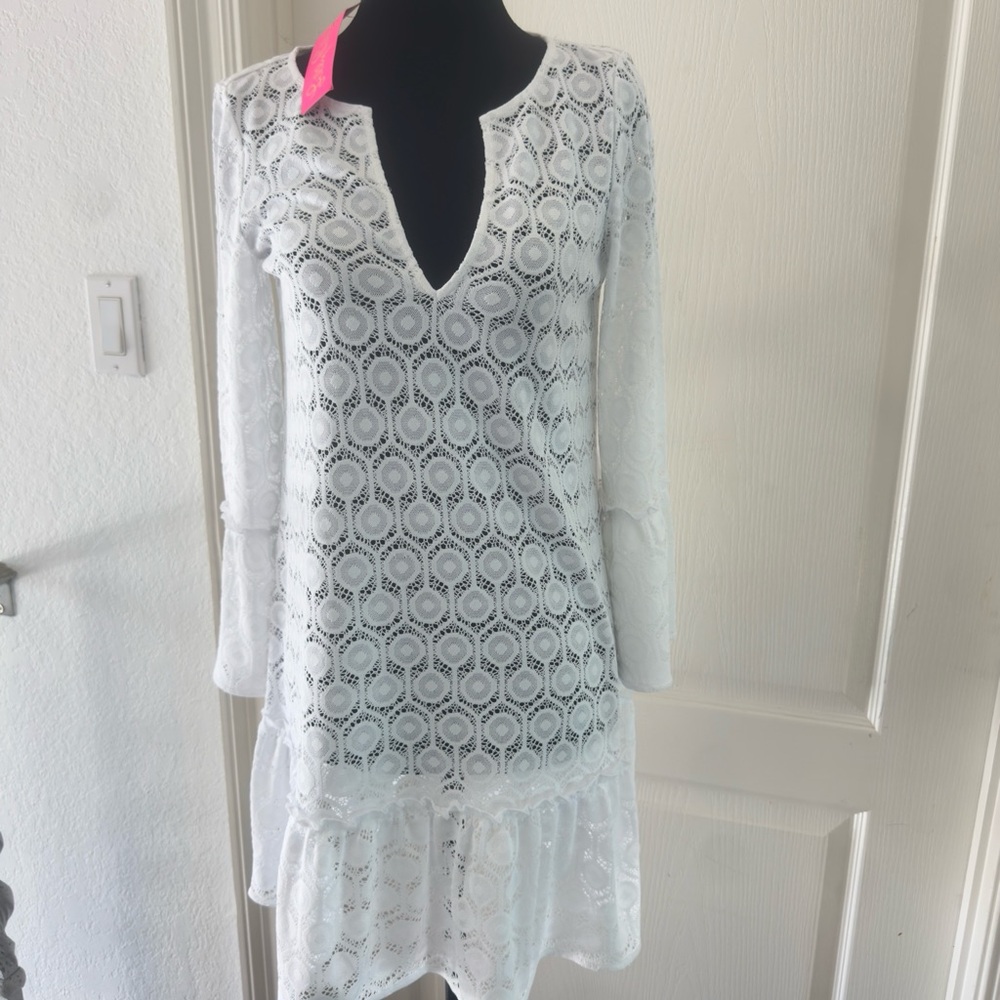 NWT Lilly Pulitzer Payton Resort White Lace Swim Coverup Sz XXS